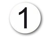 wereinaristea Bollini autoadesivi, Nero, diametro mm 16, con numeri da 0 a 25 in foglietti formato 130x165mm, 48 etichette per foglio, un foglio per ogni numero.