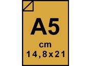 carta  PVC AutoadesivoMorbido ORO, A5 110gr LUCIDO, formato A4 (21x29,7cm), 110grammi x mq, retro 135grammi x mq bra647A5
