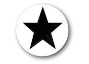 wereinaristea Bollini autoadesivi, Nero, diametro mm 18, con stella a 5 punte in foglietti formato 130x165mm, 42 etichette per foglio.