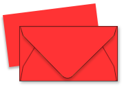 carta 10 buste + 10 biglietti in carta Favini Burano, ROSSO SCARLATTO 61 Biglietto: 56x96mm 200gr/mq, Busta: 60x100mm 90gr/mq.