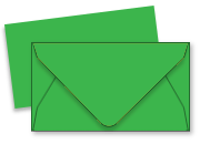 carta 10 buste + 10 biglietti in carta Favini Burano, VERDE BANDIERA 60 Biglietto: 56x96mm 200gr/mq, Busta: 60x100mm 90gr/mq.