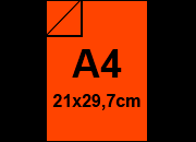 carta CartaFLUORESCENTE, IQneonColorMondi, 80gr, A4, ARANCIO Formato A4 (210x297mm), 80gr, sbiancata con il metodo ECF, certificata ISO 9706 e FSC, ottima uniformit� dei colori, eccellente macchinabilit�. Fluorescente sui 2 lati.