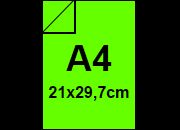 carta CartaFLUORESCENTE, IQneonColorMondi, 80gr, A4, VERDE  Formato A4 (210x297mm), 80gr, sbiancata con il metodo ECF, certificata ISO 9706 e FSC, ottima uniformit� dei colori, eccellente macchinabilit�. Fluorescente sui 2 lati.