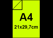 carta CartaFLUORESCENTE, IQneonColorMondi, 80gr, A4, GIALLO Formato A4 (210x297mm), 80gr, sbiancata con il metodo ECF, certificata ISO 9706 e FSC, ottima uniformit� dei colori, eccellente macchinabilit�. Fluorescente sui 2 lati.