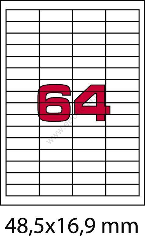 wereinaristea EtichetteAutoadesive, 48,5x16,9(16,9x48,5mm) Carta ROSSO, adesivo Permanente, angoli a spigolo, per ink-jet, laser e fotocopiatrici, su foglio A4 (210x297mm).