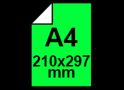 carta CartaAdesiva, Fluorescente, VERDE, A4, 90gr formato A4 (21x29,7cm), 90grammi x mq, retro 80grammi x mq.