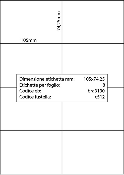wereinaristea EtichetteAutoadesive, carta, 105x74CartaROSSA angoli a spigolo, 8 etichette su foglio A4(210x297mm), adesivo permanente, per ink-jet, laser e fotocopiatrici, (74x105mm).