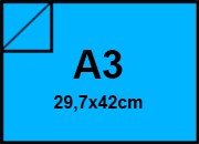 carta CartoncinoPlastificato SirioFedrigoni, Azzurro1, 320gr, a3 Formato a3 (29,7x42cm), 320 grammi x mq (290cartoncino+30plastificazione) bra1271a3