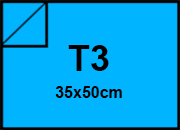 carta CartoncinoPlastificato SirioFedrigoni, Azzurro1, 320gr, t3 Formato t3 (35x50cm), 320 grammi x mq (290cartoncino+30plastificazione) bra1271t3