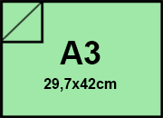 carta Carta Burano VERDE, a3, 90gr Verde 09, formato a3 (29,7x42cm), 90grammi x mq.