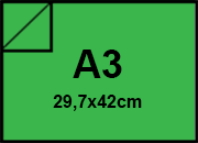 carta Carta Burano VERDE, a3, 90gr Verde 60, formato a3 (29,7x42cm), 90grammi x mq.