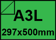 carta Carta Burano VERDE, a3l, 90gr Verde 60, formato a3l (29,7x50cm), 90grammi x mq BRA594a3l
