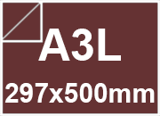 carta Carta Burano BORDEAUX, a3l, 90gr Rosso Bordeaux 76, formato a3l (29,7x50cm), 90grammi x mq.
