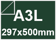carta Carta Burano INGLESE, a3l, 90gr Verde Inglese 71, formato a3l (29,7x50cm), 90grammi x mq BRA867a3l