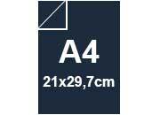 carta CartoncinoPlastificato SirioFedrigoni, BLUnotte, 320gr, A4   Formato A4 (21x29,7cm), 320 grammi x mq (290cartoncino+30plastificazione) bra470