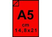 carta Cartoncino Polipropilene 1,2mm Rosso, formato A5 (14,8x21cm), 1000grammi x mq bra493A5