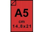 carta Cartoncino Twill ROSSO, 120gr a5 Rosso, formato a5 (14,8x21cm), 120grammi x mq bra678a5