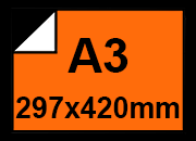 carta Carta Fluorescente ARANCIO a3, 90gr Formato a3 (29,7x42cm), 90grammi x mq, 1 lato colorato, 1 lato bianco bra357a3