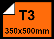 carta CartaAdesiva, Fluorescente, ARANCIO, t3, 90gr  formato t3 (35x50cm), 90grammi x mq, retro 90grammi x mq.
