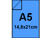 carta Cartoncino per stampa laser, Colorata Mondi-Neusiedler, BLU 49, IQ Color, 160 grammi, formato A5 (148x210mm) BRA2944a5.