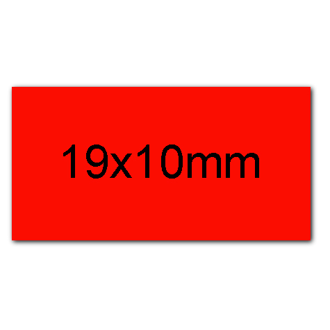 wereinaristea EtichetteAutoadesive 19x10mm(10x19) CartaROSSA angoli a spigolo 280 etichette su foglio A4 (210x297mm), adesivo permanente, per ink-jet, laser e fotocopiatrici. (10x19mm).