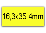 wereinaristea EtichetteAutoadesive 16,3x35,4mm(35,4x16,3) CartaGIALLA Angoli spigolo, 96 etichette su foglio A4 (210x297mm), adesivo permanente, per ink-jet, laser e fotocopiatrici.