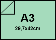 carta Cartoncino SirioFedrigoni. VERDE-ACQUA. a3. 300gr Formato a3 (29,7x42cm), 300grammi x mq BRA1303a3