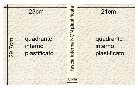 legatoria Cartoncino Prisma Plastificato Favini, Bianco Con riserva non plastificata per adesione, formato A3L (29,7x51cm), 250grammi x mq (Cartoncino 220gr + plastificazione 30gr).