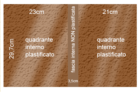 legatoria Cartoncino Prisma Plastificato Favini, TABACCO Con riserva non plastificata per adesione, formato A3L (29,7x51cm), 250grammi x mq (Cartoncino 220gr + plastificazione 30gr).