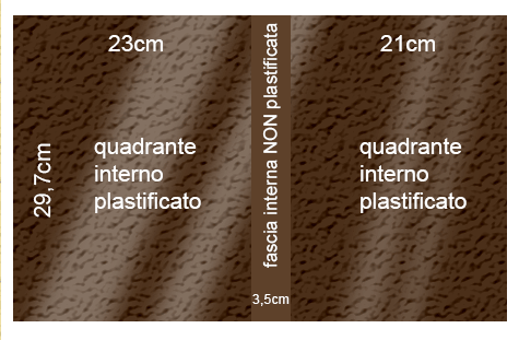 legatoria Cartoncino Prisma Plastificato Favini, CIOCCOLATO Con riserva non plastificata per adesione, formato A3L (29,7x51cm), 250grammi x mq (Cartoncino 220gr + plastificazione 30gr).