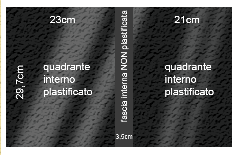 legatoria Cartoncino Prisma Plastificato Favini, NERO Con riserva non plastificata per adesione, formato A3L (29,7x51cm), 250grammi x mq (Cartoncino 220gr + plastificazione 30gr).