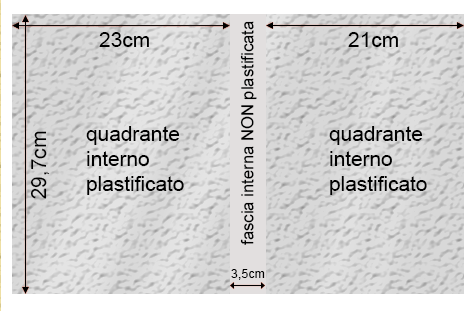 legatoria Cartoncino Prisma Plastificato Favini, GRIGIO Con riserva non plastificata per adesione, formato A3L (29,7x51cm), 250grammi x mq (Cartoncino 220gr + plastificazione 30gr).