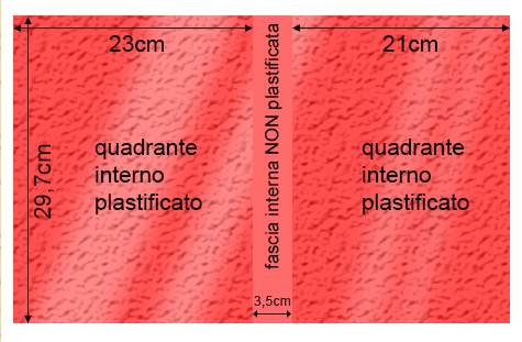 legatoria Cartoncino Prisma Plastificato Favini, ROSSO CHIARO Con riserva non plastificata per adesione, formato A3L (29,7x51cm), 250grammi x mq (Cartoncino 220gr + plastificazione 30gr).