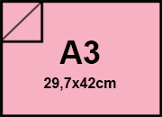 carta CartoncinoPlastificato SirioFedrigoni, ROSA, 320gr, a3   Formato a3 (29,7x42cm), 320 grammi x mq (290cartoncino+30plastificazione) BRA138a3