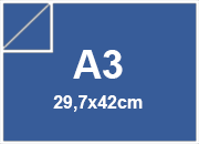 carta Cartone Cartone bilucido 1,3mm blu, formato A3 (29,7x42cm), 1250grammi x mq bra1420a3