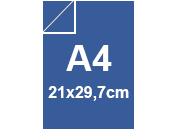carta Cartone Cartone bilucido 1,3mm blu, formato A4 (21x29,7cm), 1250grammi x mq bra1420