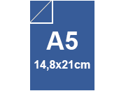 carta Cartone bilucido 1,3mm blu, formato A5 (14,8x21cm), 1250grammi x mq.