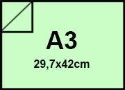 carta CartoncinoPlastificato SirioFedrigoni, Verdino2, 320gr, a3   Formato a3 (29,7x42cm), 320 grammi x mq (290cartoncino+30plastificazione) bra1309a3