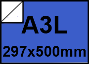 carta Cartoncino, Color, Blu, a3l, 250gr Colorato su un Lato, Formato a3l (29,7x50cm), 250grammi x mq .