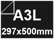 carta Cartoncino Burano Favini 400gr NERO Nero Notte 63, formato a3l (29,7x50cm), 400grammi x mq BRA805a3l