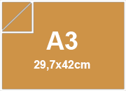 carta Cartoncino The Tube Favini TOFFEE, 120gr CARAMELLO, formato a3 (29,7x42cm), 1s: patinato da un solo lato, 120grammi x mq.