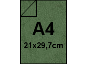 carta Cartoncino PelleElefante, VERDEscuro, A4, 110gr Formato A4 (21x29,7cm), 110grammi x mq bra190