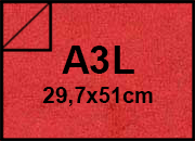 carta Cartoncino PelleElefante, ROSSO, a3l, 110gr Formato a3l (29,7x50cm), 110grammi x mq bra192a3l