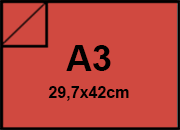 carta SimilTela Fedrigoni ROSSO, 125gr, a3 per rilegatura, cartonaggio, formato a3 (29,7x42cm), 125 grammi x mq BRA1143a3