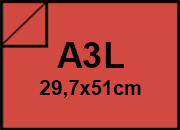 carta SimilLino Fedrigoni Rosso, 125gr, a3l per rilegatura, cartonaggio, formato a3l (29,7x50cm), 125 grammi x mq bra216a3l