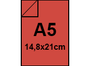 carta SimilLino Fedrigoni Rosso, 125gr, a5 per rilegatura, cartonaggio, formato a5 (14,8x21cm), 125 grammi x mq bra216a5
