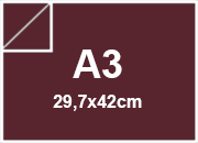 carta SimilLino Fedrigoni Bordeaux, 125gr, a3 per rilegatura, cartonaggio, formato a3 (29,7x42cm), 125 grammi x mq bra217a3