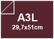 carta SimilLino Fedrigoni Bordeaux, 125gr, a3l per rilegatura, cartonaggio, formato a3l (29,7x50cm), 125 grammi x mq bra217a3l