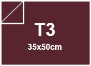 carta SimilLino Zanders RossoVino135, 125gr, t3 per rilegatura, cartonaggio, formato t3 (35x50cm), 125 grammi x mq bra226t3