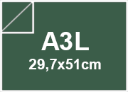 carta Rigata Zanders, verdeSCURO, 125gr, a3l per rilegatura, cartonaggio, formato a3l (29,7x50cm), 125 grammi x mq.